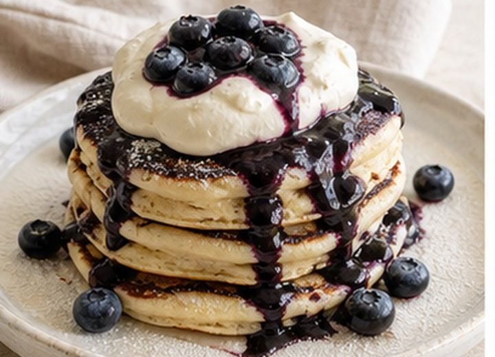 Blueberry Mascarpone Pancakes