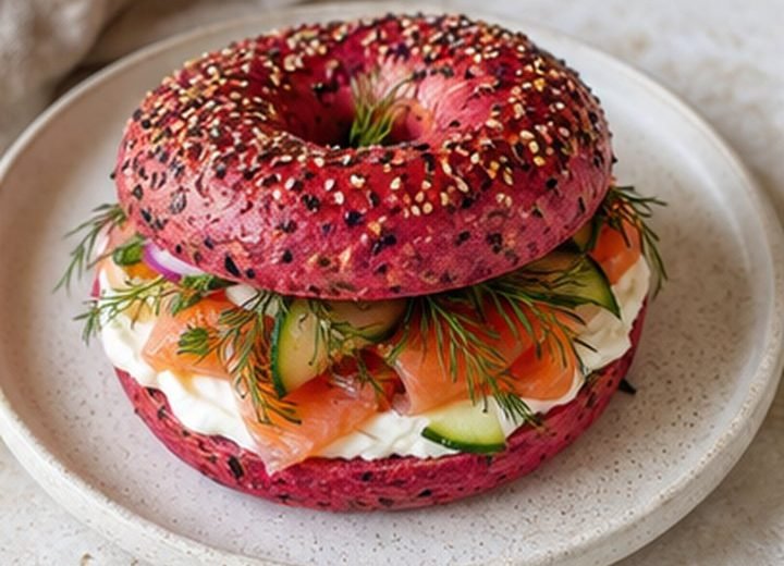 Salmon Beet Cragel