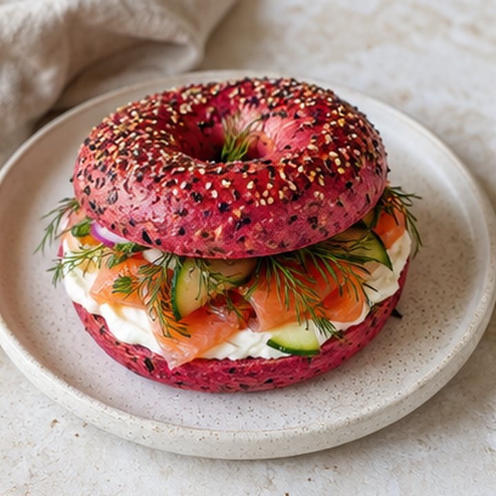 Salmon Beet Cragel
